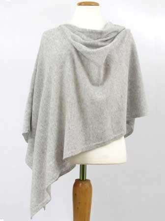 Alashan Cashmere Poncho in Ash